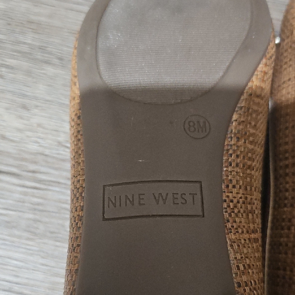 Nine West Tan Woven Flats with Bow - Picture 11 of 11